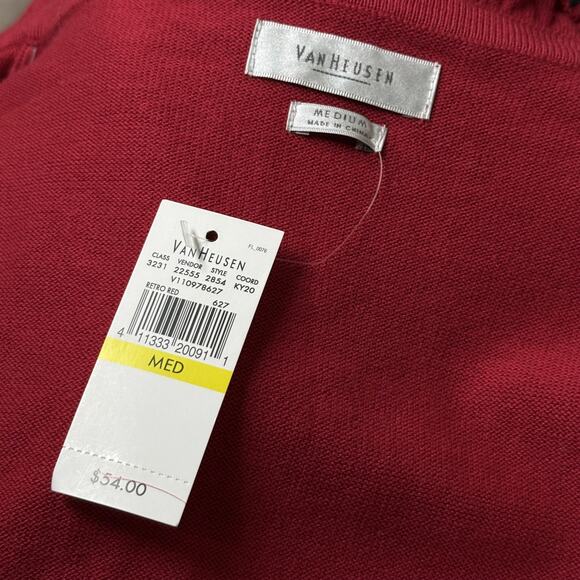 Red Ruffle Tie Front Cardigan Sweater Whimsy Twee Coastal Cowgirl Retro Mod M - Picture 3 of 5